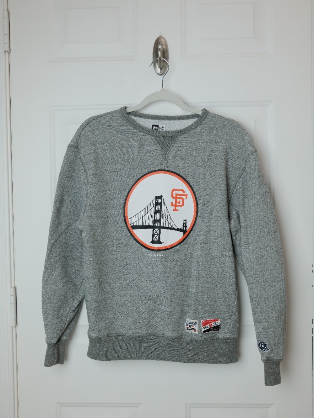 New Era San Francisco Giants Crewneck Sweatshirt Gray MLB Mens Size S